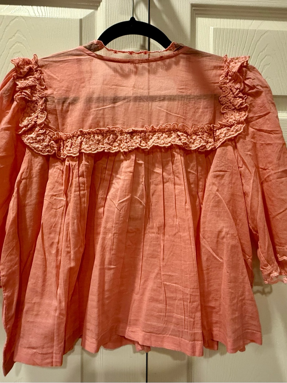 Free People Mauve Glow Lace Trim Button Front Blouse NWT Size S - Picture 6 of 6